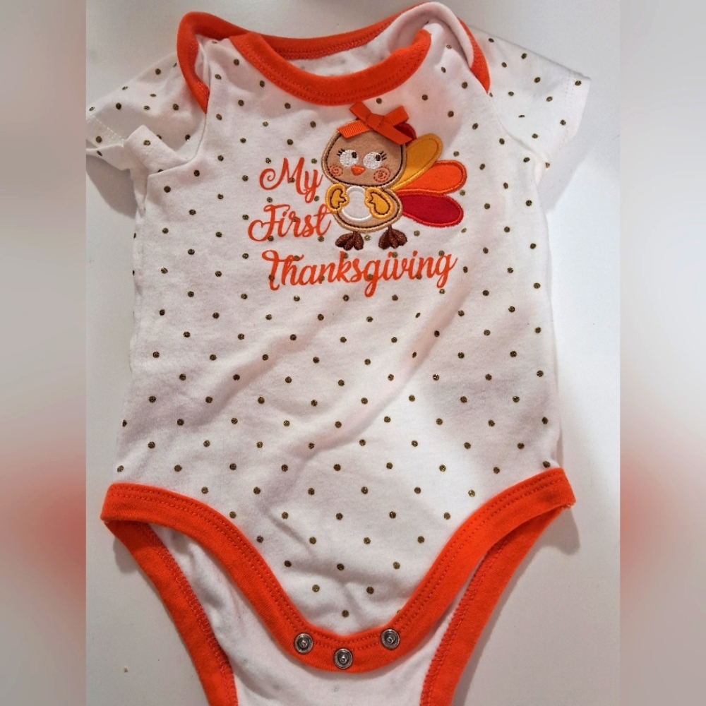 Thanksgiving onesie, baby girl